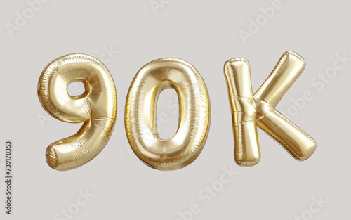 90k gold balloon foil text