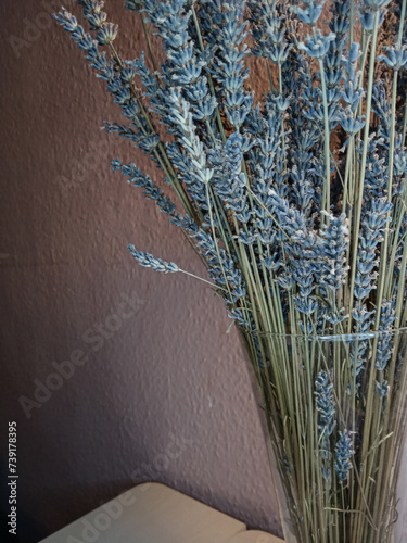 lavender flowers in a glass vase 