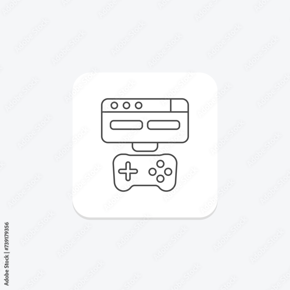 Console icon, gaming console, game, gaming, entertainment thinline icon, editable vector icon, pixel perfect, illustrator ai file Console icon, gaming console, game, gaming, entertainment thinline icon, editable vector icon, pixel perfect, illustrator ai file