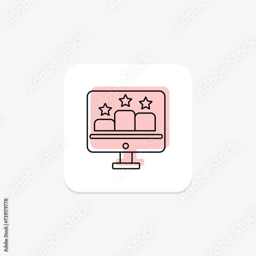 Leaderboards icon, gaming, game, ranking, competition color shadow thinline icon, editable vector icon, pixel perfect, illustrator ai file