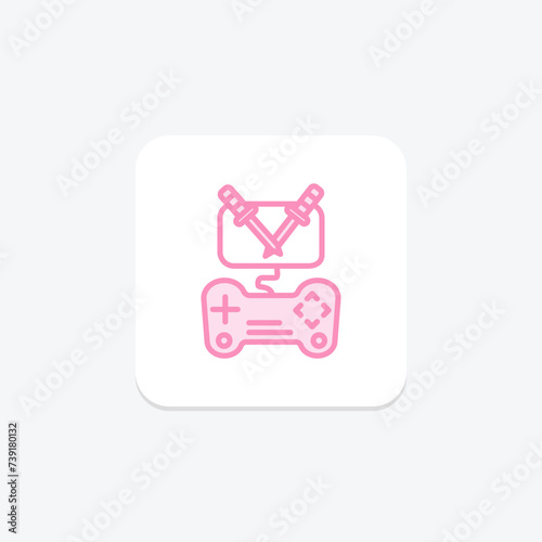 Action icon, gaming, game, combat, adrenaline duotone line icon, editable vector icon, pixel perfect, illustrator ai file