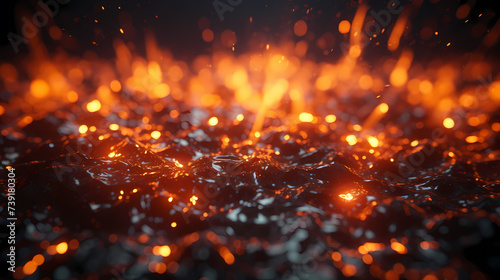 Intense flames, depict flames with realistic flames 3D