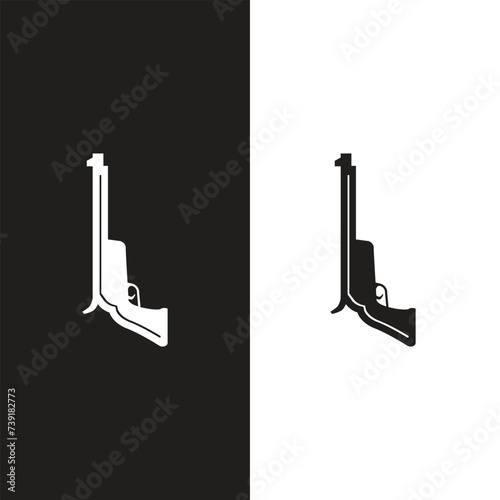 Modern semi automatic pistol gun weapon flat icon for games and websites
