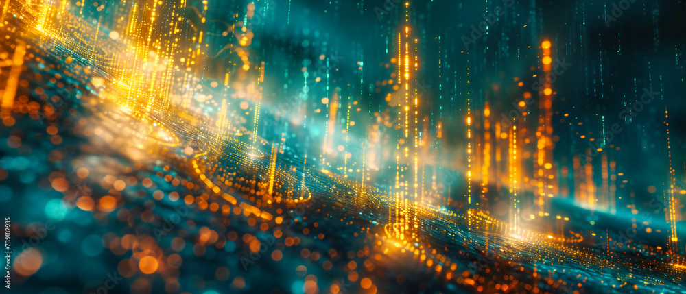 Network Pulse, A Visual Representation of Digital Connectivity, Illuminating the Web of Modern Technology