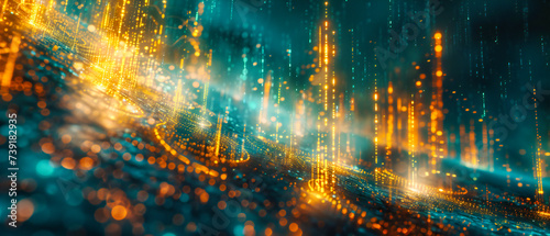 Network Pulse, A Visual Representation of Digital Connectivity, Illuminating the Web of Modern Technology