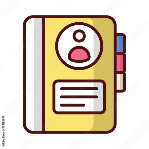 Contact Book icon vector, stock illustration