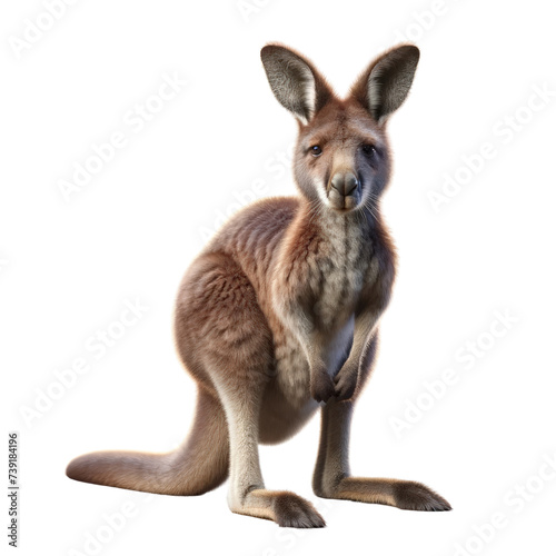 3D rendering  Kangaroo,wildlife,Animal,nature,clipart,png format,3D rendering illustration,isolated on a transparent background.