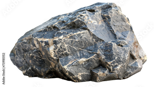 Large granite rock isolated on transparent background, Intricate detail and realistic texture asset | Generative AI