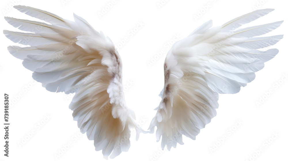 white angel wings on transparent background Stock Illustration | Adobe ...