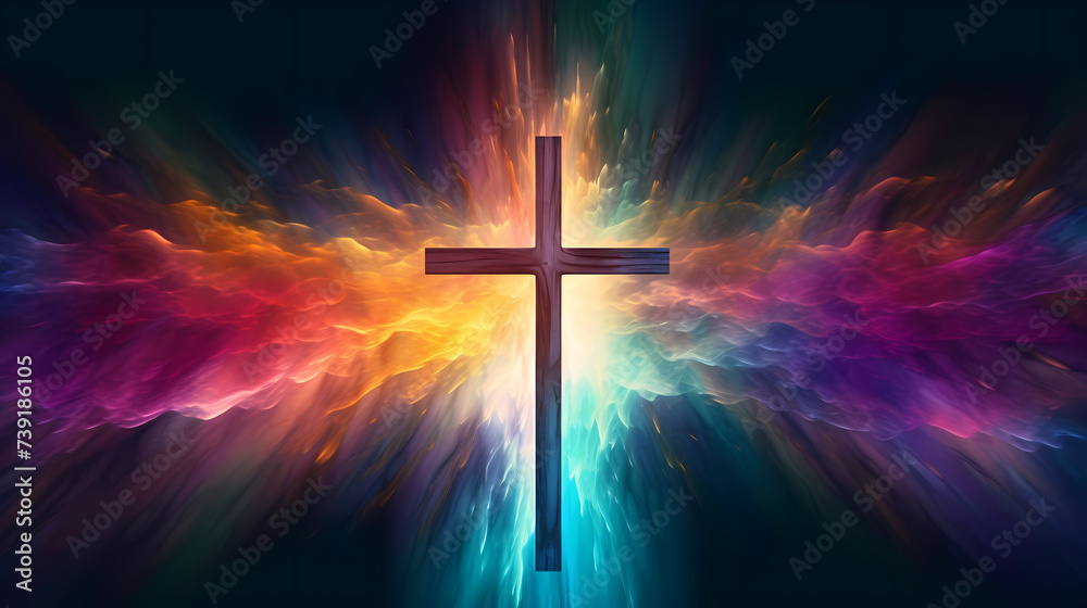 Cross background with copy space, Christian cross