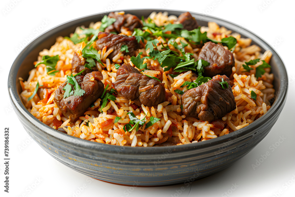 Biryani isolated on white background
