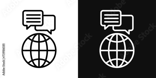 Global dialog icon set. Vector illustration