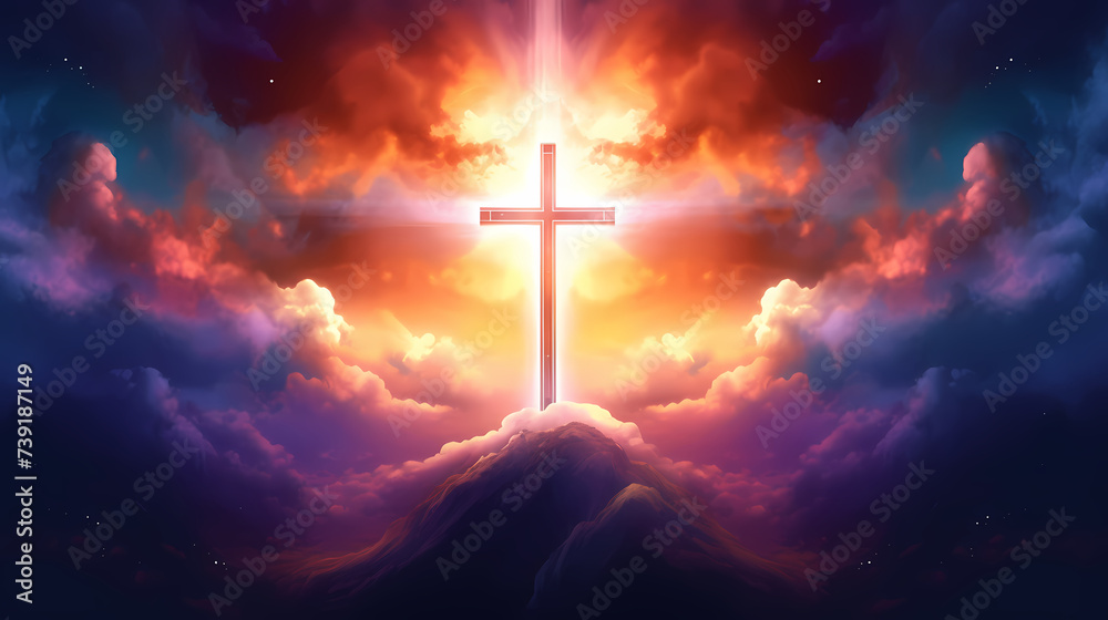 Cross background with copy space, Christian cross Cross background with copy space, Christian cross