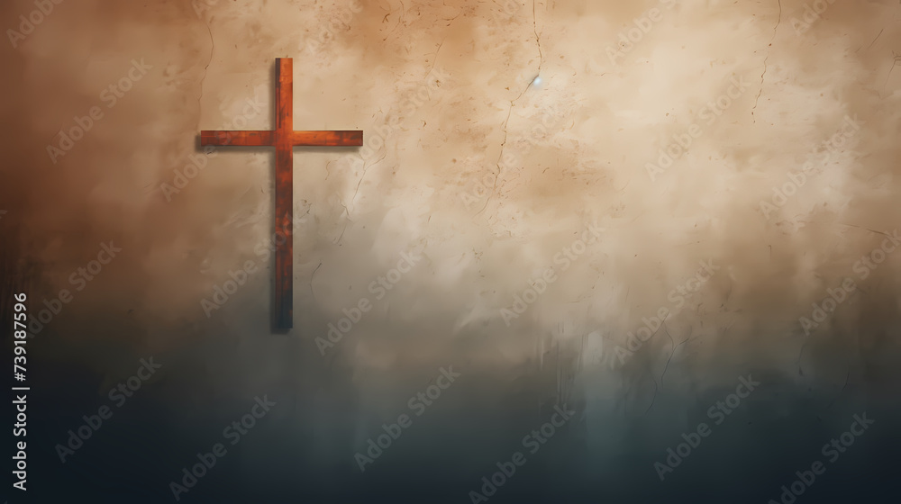 Cross background with copy space, Christian cross