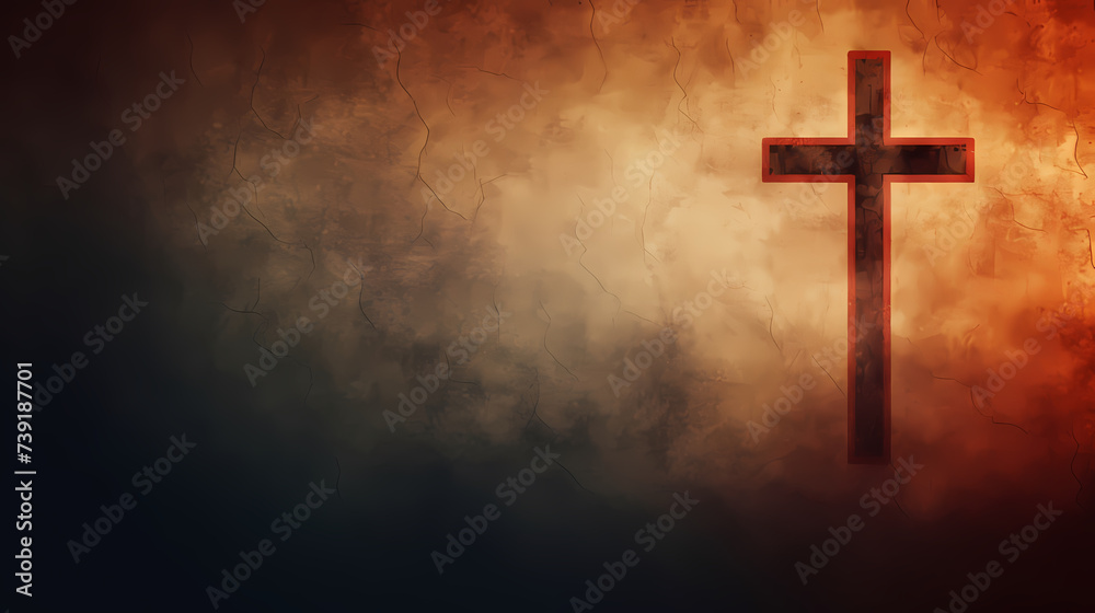 Cross background with copy space, Christian cross