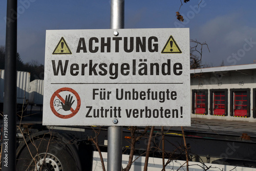 Werksgelände betreten verboten