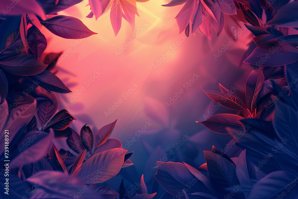 A colourful, visually striking background design of nature with plants and leaves for video cover and thumbnail A colourful, visually striking background design of nature with plants and leaves for video cover and thumbnail