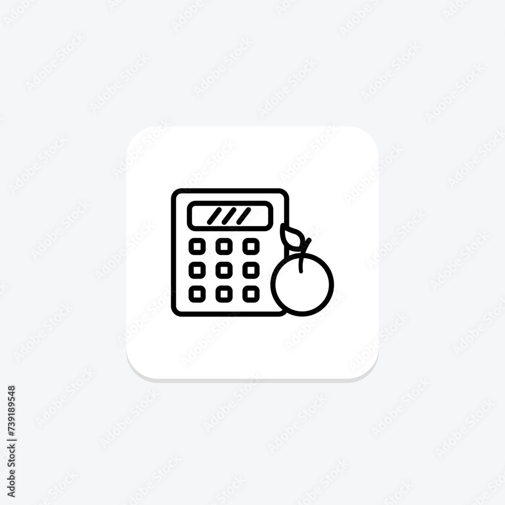 Calorie Counter icon, counter, tracker, app, food line icon, editable vector icon, pixel perfect, illustrator ai file Calorie Counter icon, counter, tracker, app, food line icon, editable vector icon, pixel perfect, illustrator ai file