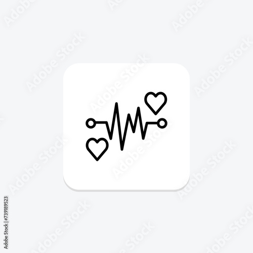 Fototapeta Naklejka Na Ścianę i Meble -  Heart Rate icon, rate, pulse, bpm, monitor line icon, editable vector icon, pixel perfect, illustrator ai file