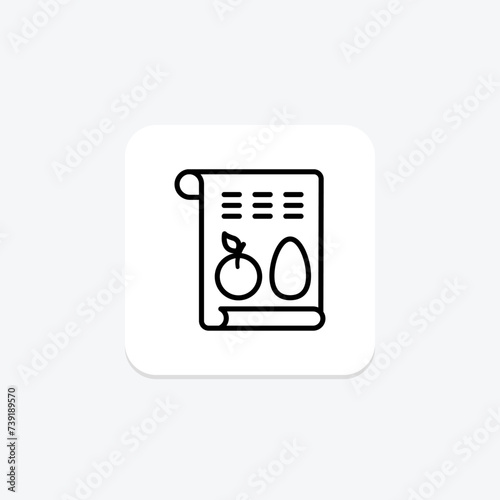 Meal Planning icon, planning, preparation, cooking, recipes line icon, editable vector icon, pixel perfect, illustrator ai file