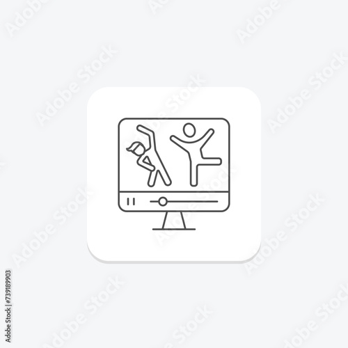 Fitness Classes icon, classes, group, exercise, workout thinline icon, editable vector icon, pixel perfect, illustrator ai file