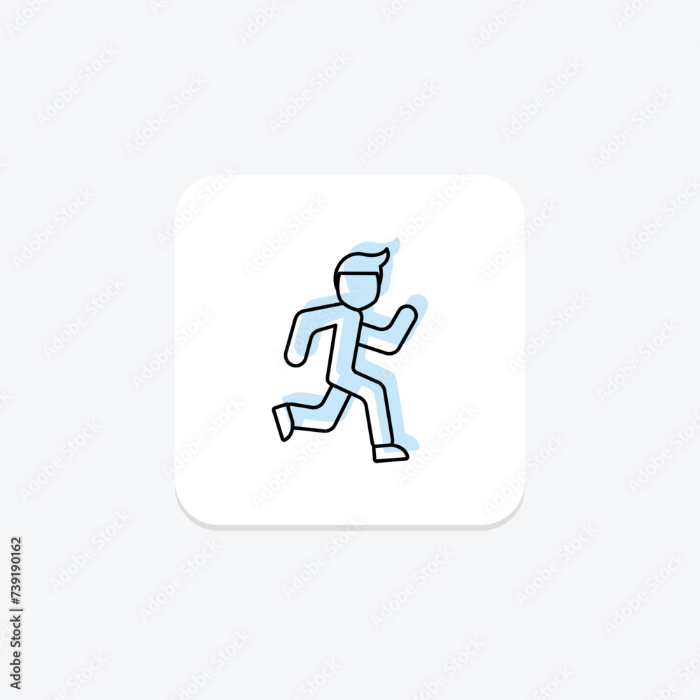 Running icon, jog, run, jogger, jog color shadow thinline icon, editable vector icon, pixel perfect, illustrator ai file Running icon, jog, run, jogger, jog color shadow thinline icon, editable vector icon, pixel perfect, illustrator ai file