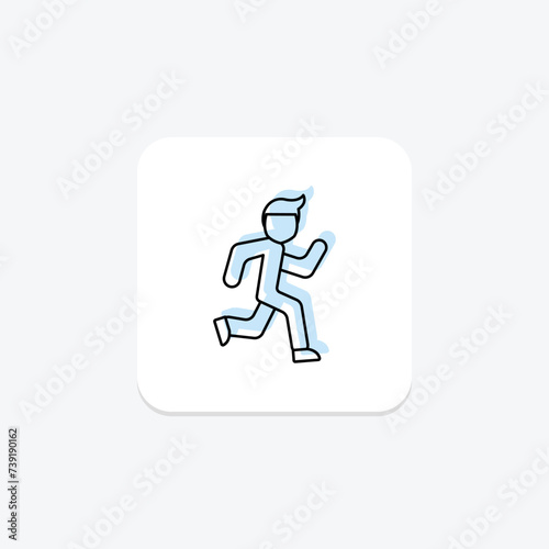 Running icon, jog, run, jogger, jog color shadow thinline icon, editable vector icon, pixel perfect, illustrator ai file