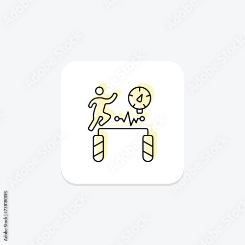 High-Intensity Interval Training icon, interval, intensity, workout, exercise color shadow thinline icon, editable vector icon, pixel perfect, illustrator ai file