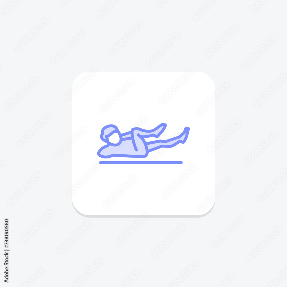 Abs Workout icon, workout, core, exercise, routine duotone line icon, editable vector icon, pixel perfect, illustrator ai file