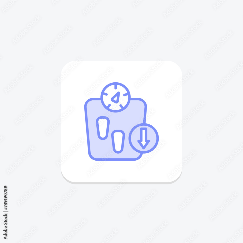 Weight Loss icon, fat loss, dieting, exercise, fitness duotone line icon, editable vector icon, pixel perfect, illustrator ai file Weight Loss icon, fat loss, dieting, exercise, fitness duotone line icon, editable vector icon, pixel perfect, illustrator ai file