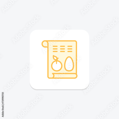 Meal Planning icon, planning, preparation, cooking, recipes duotone line icon, editable vector icon, pixel perfect, illustrator ai file