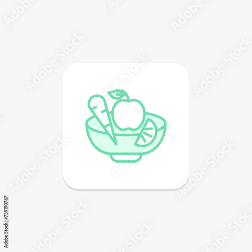 Healthy Recipes icon, recipes, cooking, food, nutrition duotone line icon, editable vector icon, pixel perfect, illustrator ai file