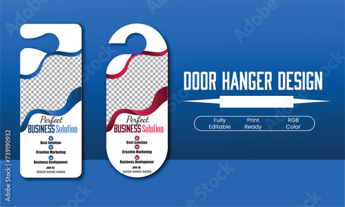 Set of door hangers design. Vector illustration, corporate door hanger design, Door hanger tags, do not disturb and make up room sign Premium Vector, Door hanger design template