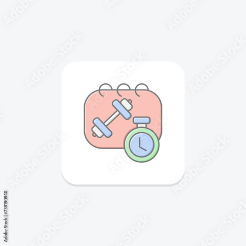Interval Training icon, training, workout, exercise, routine lineal color icon, editable vector icon, pixel perfect, illustrator ai file