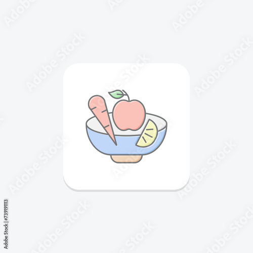 Healthy Recipes icon, recipes, cooking, food, nutrition lineal color icon, editable vector icon, pixel perfect, illustrator ai file