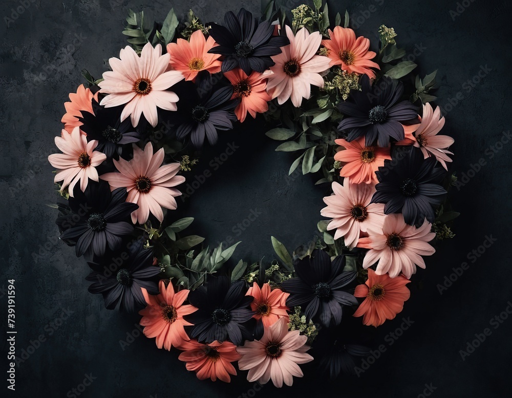 Obraz premium gerberas flowers on a black background