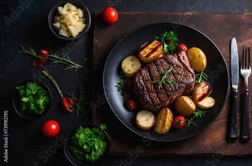 lamb chops with vegetables