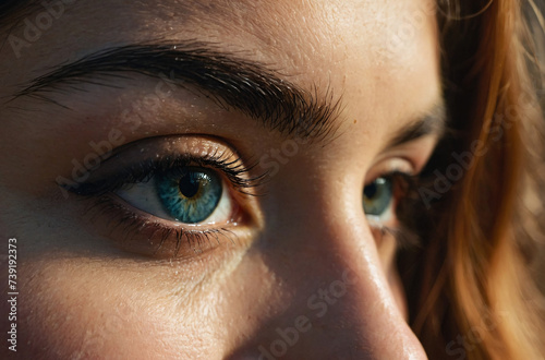 close up of a female eye