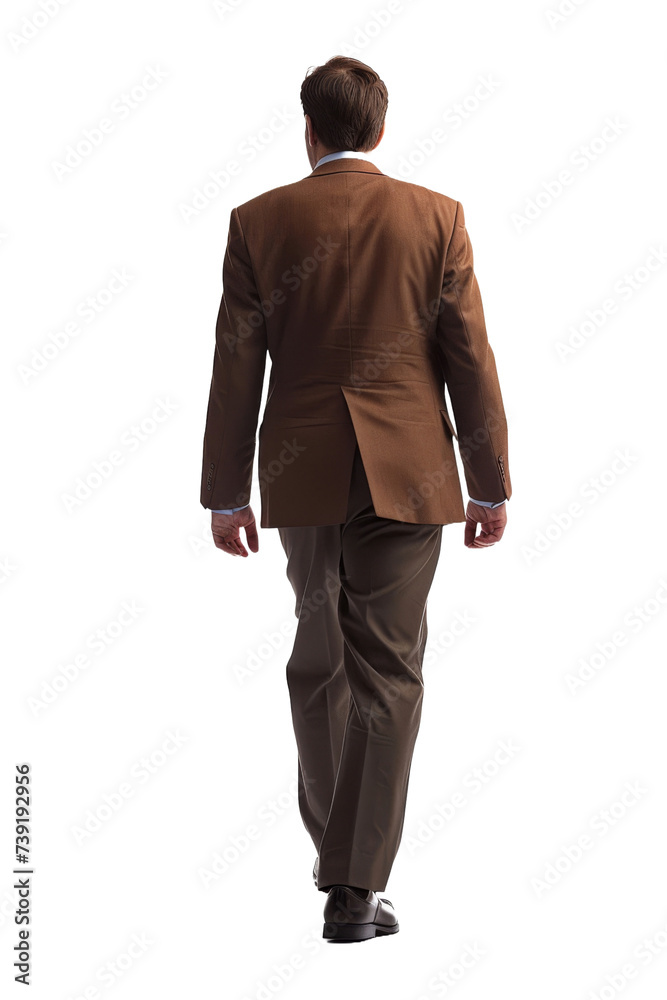 businessman walking, back view on transparent background, Png format. businessman walking, back view on transparent background, Png format.