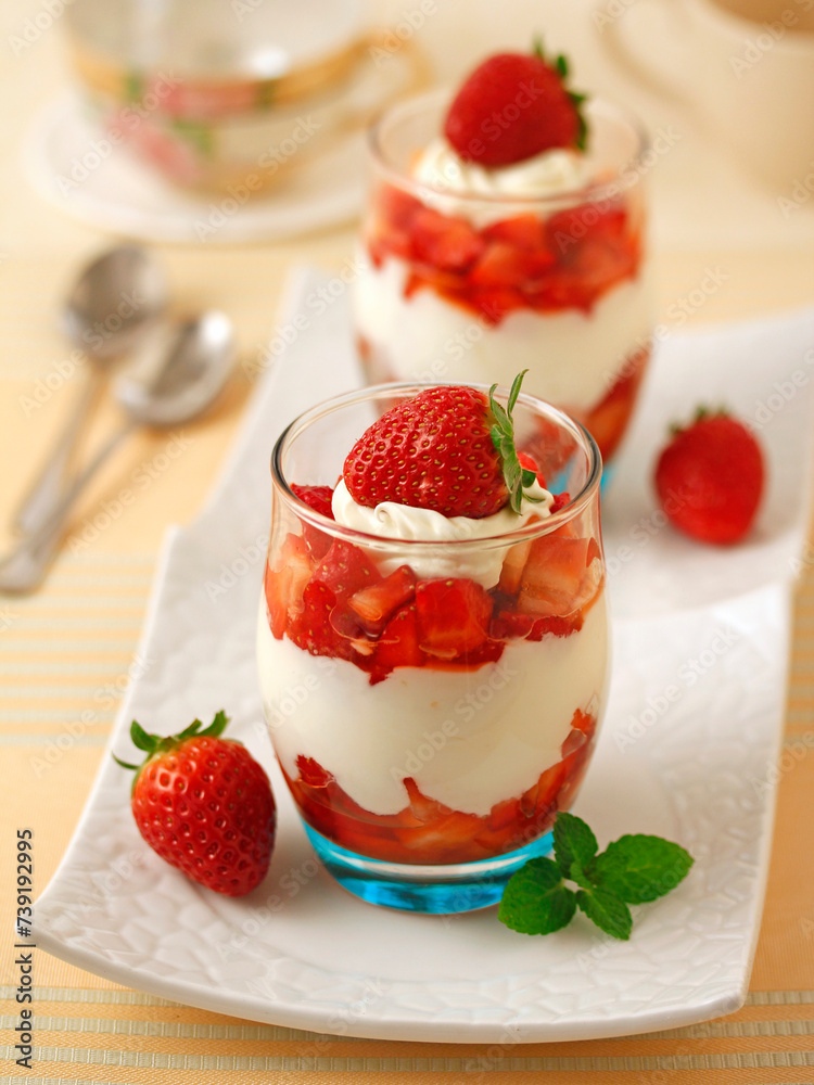 Strawberries with mascarpone. Strawberries with mascarpone.