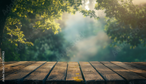 empty table nature theme background