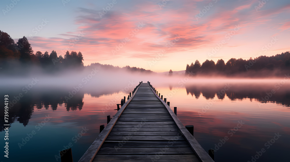 Fototapeta premium A four-season tour of beautiful lakes