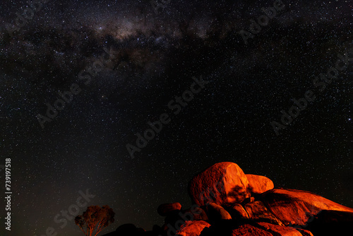 Milky way over Karlu Karlu, (Devil’s marbles), near Tennant Creek, Australia photo