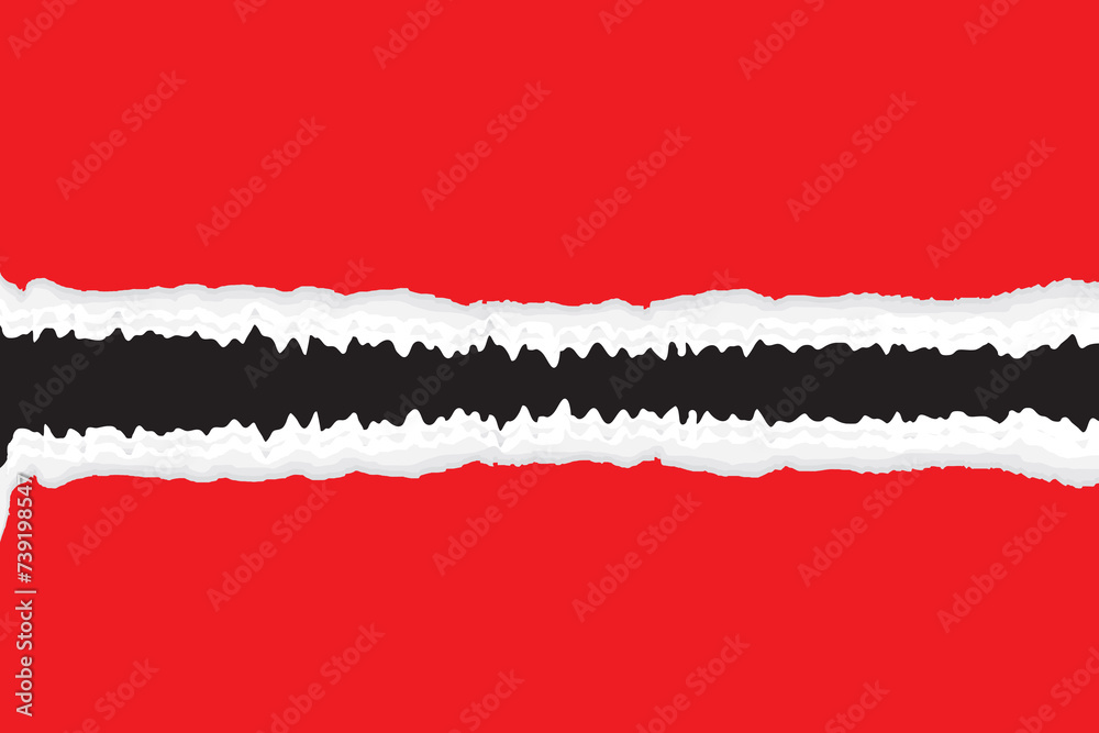 Red ripped paper torn edges strips isolated on black background. Red ripped paper torn edges strips isolated on black background.
