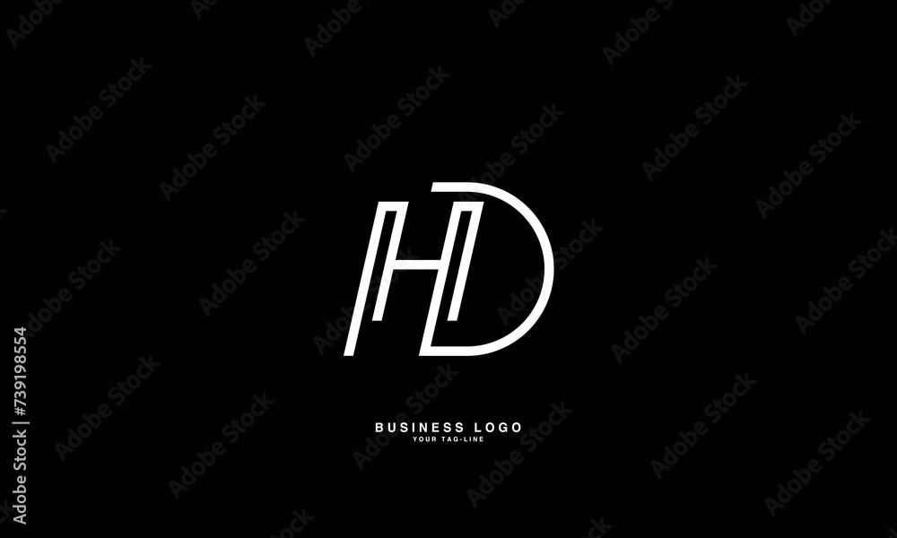HD, DH, H, D, Abstract Letters Logo Monogram HD, DH, H, D, Abstract Letters Logo Monogram