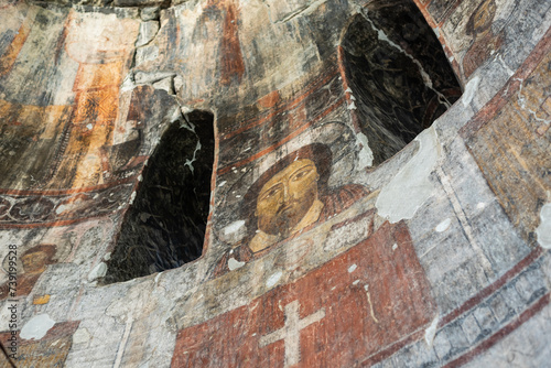 The frescoes of Christ in the Kobayr Monastery are an excellent example of Armenian religious art. photo