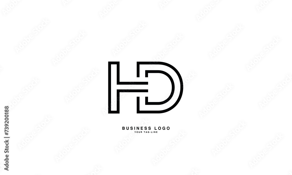 Fototapeta premium HD, DH, H, D, Abstract Letters Logo Monogram
