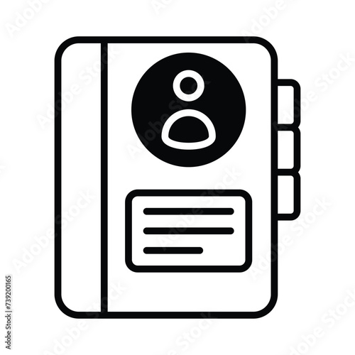 Contact Book icon vector, stock illustration