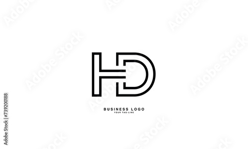 HD, DH, H, D, Abstract Letters Logo Monogram