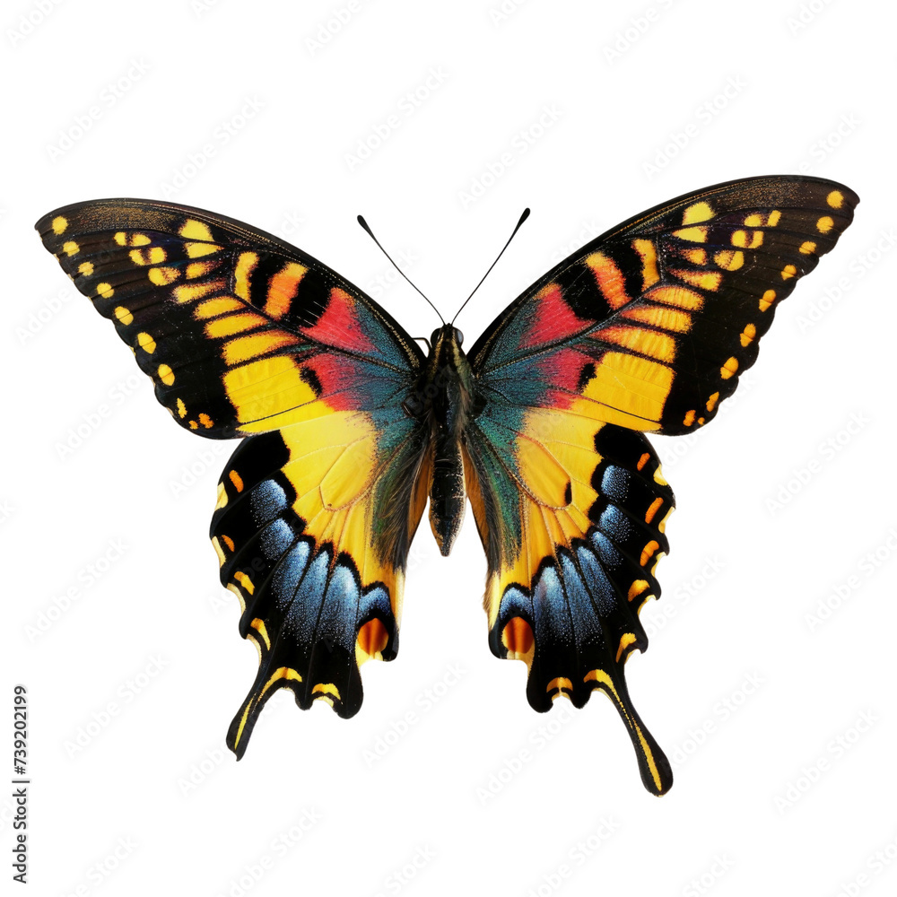 Colorful butterfly in transparent background Colorful butterfly in transparent background